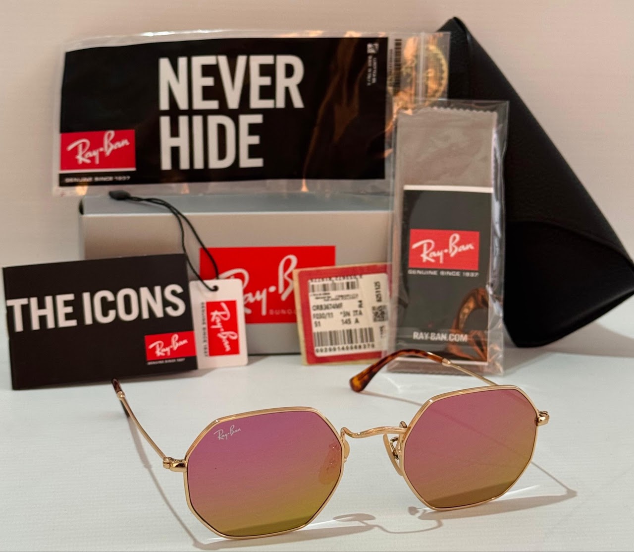 Octagonal Rosa Espejado 3556 001/Z2