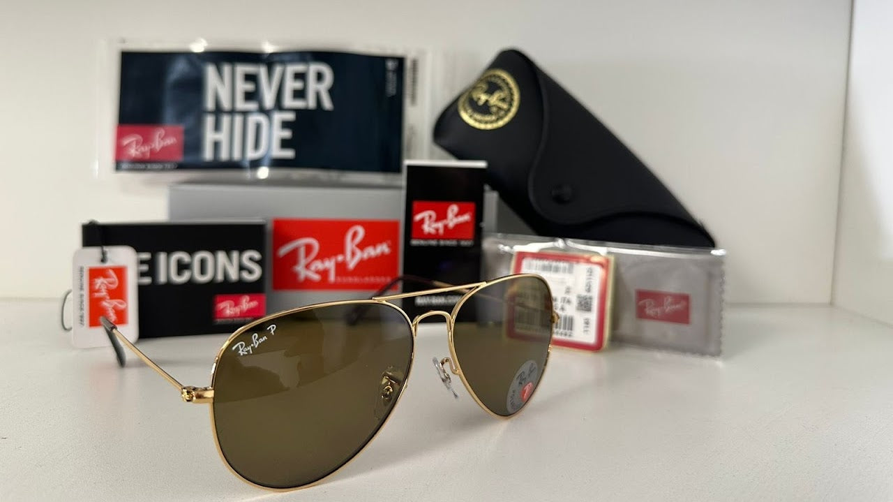 Aviador Polarizado Dorado/Marrón 3025 001/57